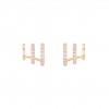 Matchy Color 3 Lines Shiny Pink Golden Earrings