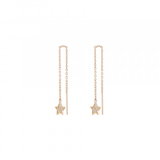 Matchy Star Chain Gold Earrings