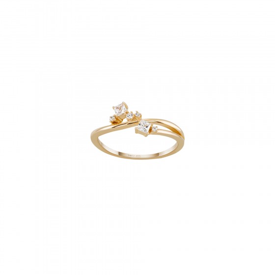 Anel Classy Multiple Solitaire Golden