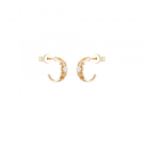 Classy Multiple Solitaire Gold Hoops