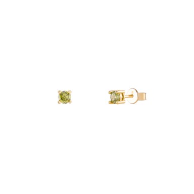 Matchy Color Solitaire Olivine Gold Earrings Matchy Color Solitaire Olivine Gold Earrings
