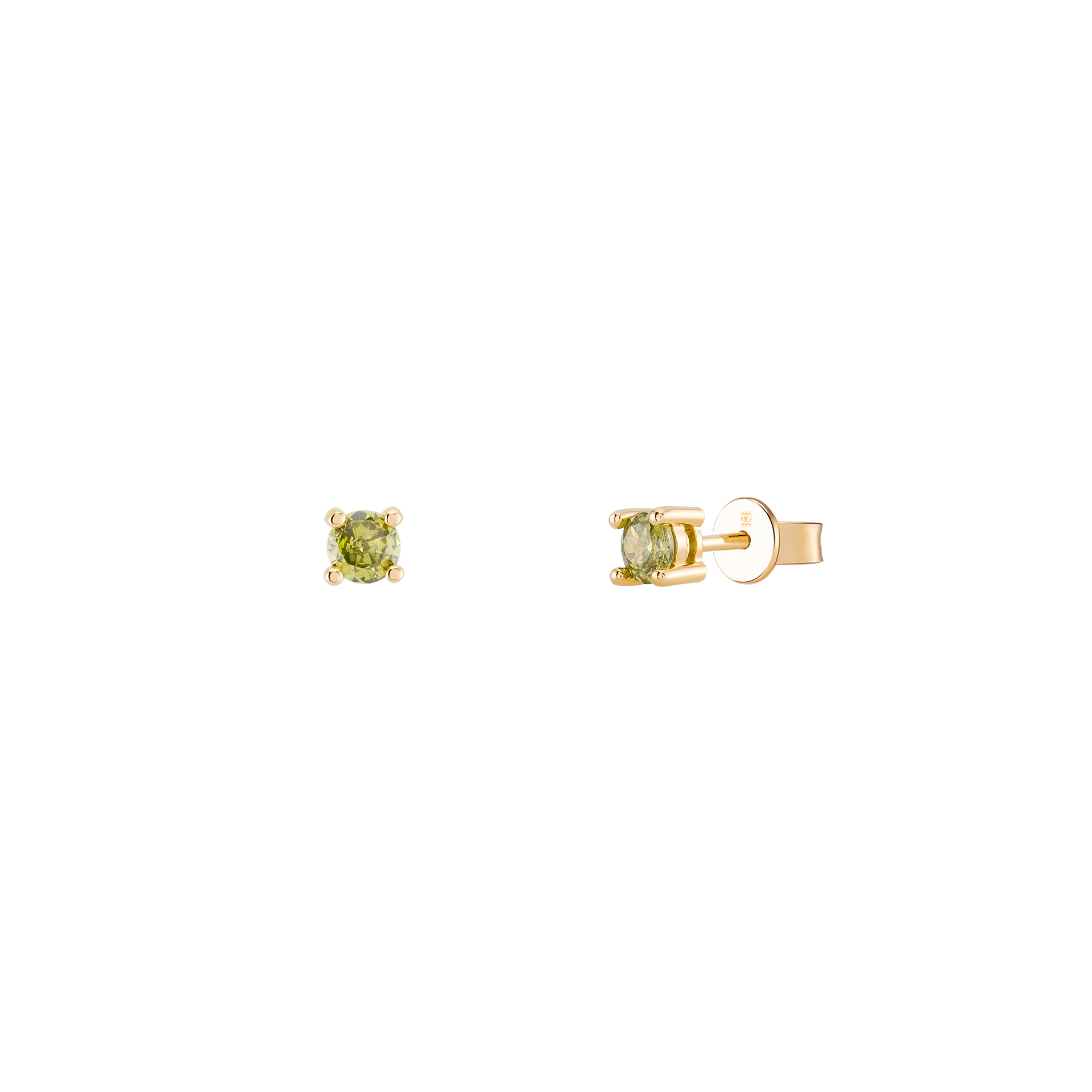 Brincos Matchy Color Solitaire Olivine Golden