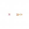 Matchy Color Solitaire Pink Golden Earrings