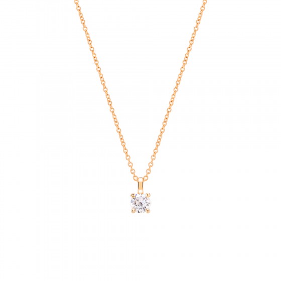 Classy Solitaire Gold Necklace