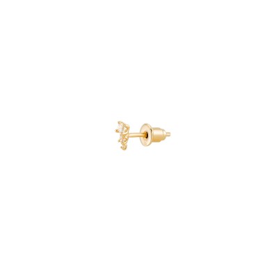 Matchy 3Cz Gold Unique Earring