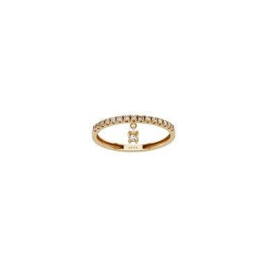 Gold Trendy Charm Solitaire Ring