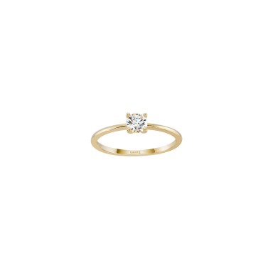 Gold Timeless Round Solitaire Plaine Ring