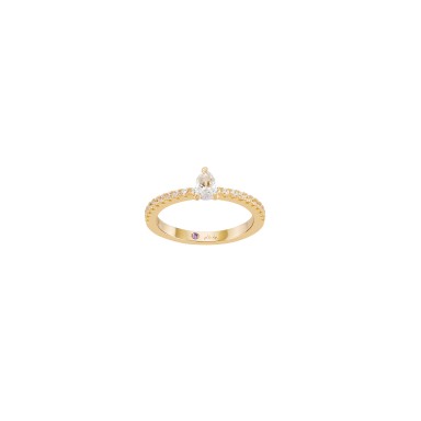 Anel Mia Rose Drop Solitaire Gold