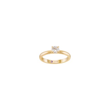 Mia Rose Plain Solitaire Gold Ring