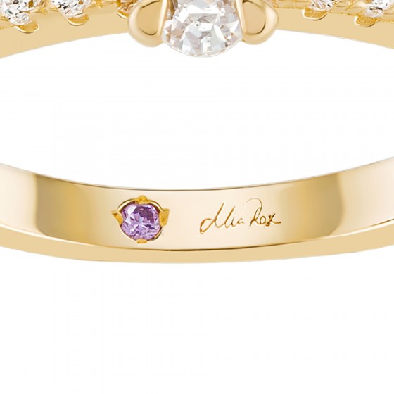 Anel Mia Rose Oval Solitaire Gold