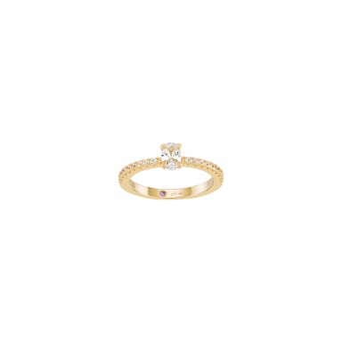 Anel Mia Rose Oval Solitaire Gold
