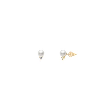 Brincos Ouro Timeless Pearl & Cz