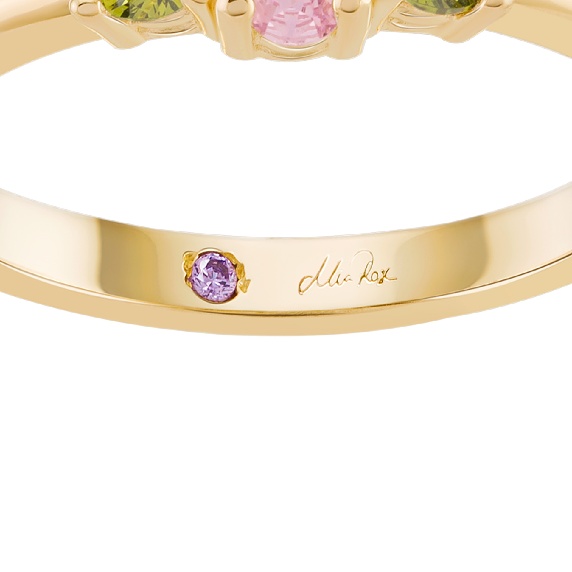 Anel Mia Rose 3 Stones Citrine & Pink Golden