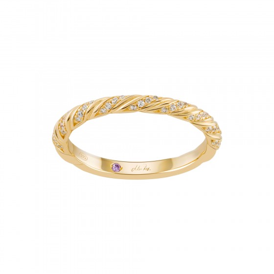 Mia Rose Twisted Shiny Golden Ring