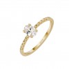 Anillo Oro Timeless Oval Solitaire