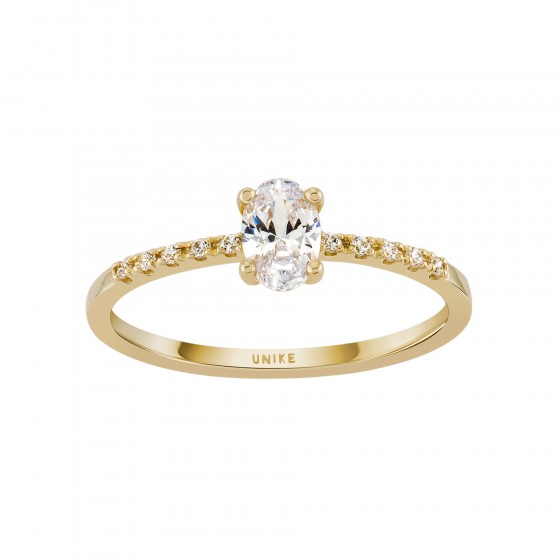 Anel Ouro Timeless Oval Solitaire