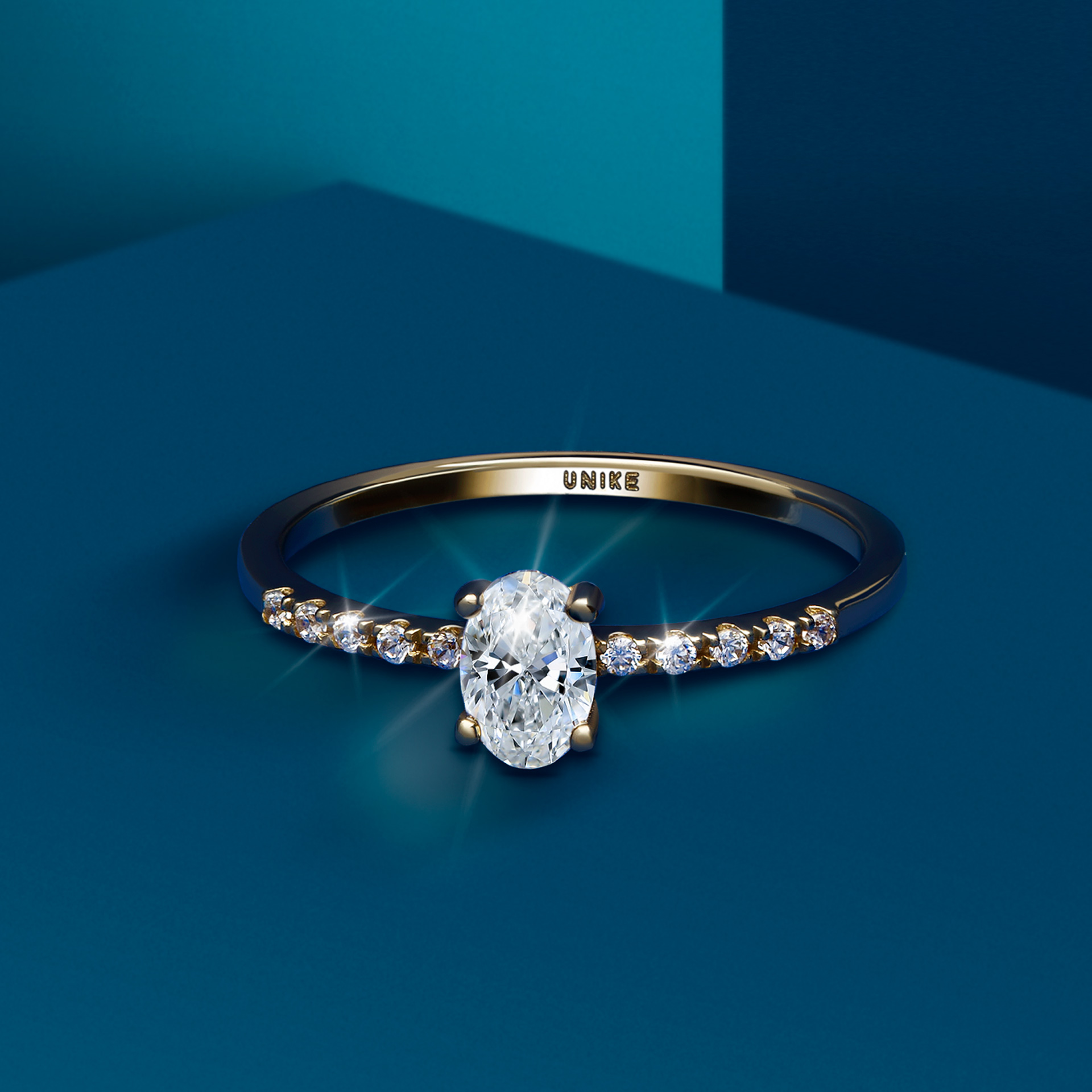 Anel Ouro Timeless Solitário Oval