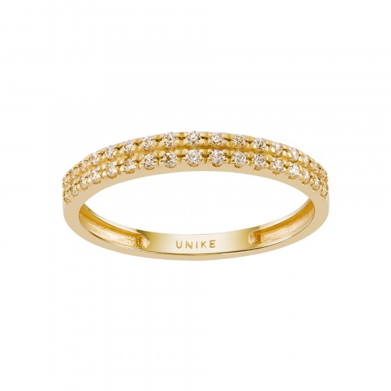 Gold Trendy Double Memory Ring