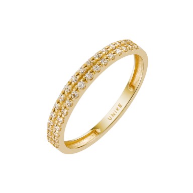 Gold Trendy Double Memory Ring
