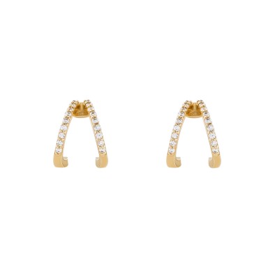 Gold Trendy Triangle Hoops