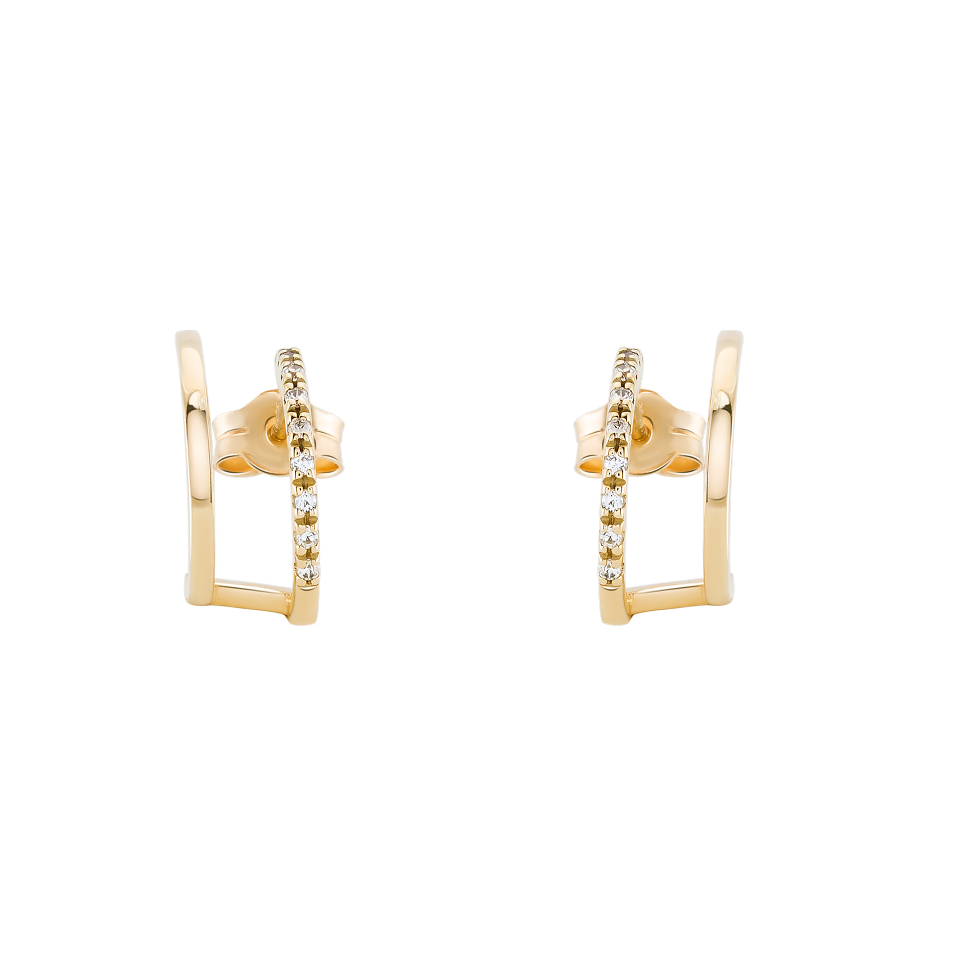 Aros Oro Trendy Open Two Lines