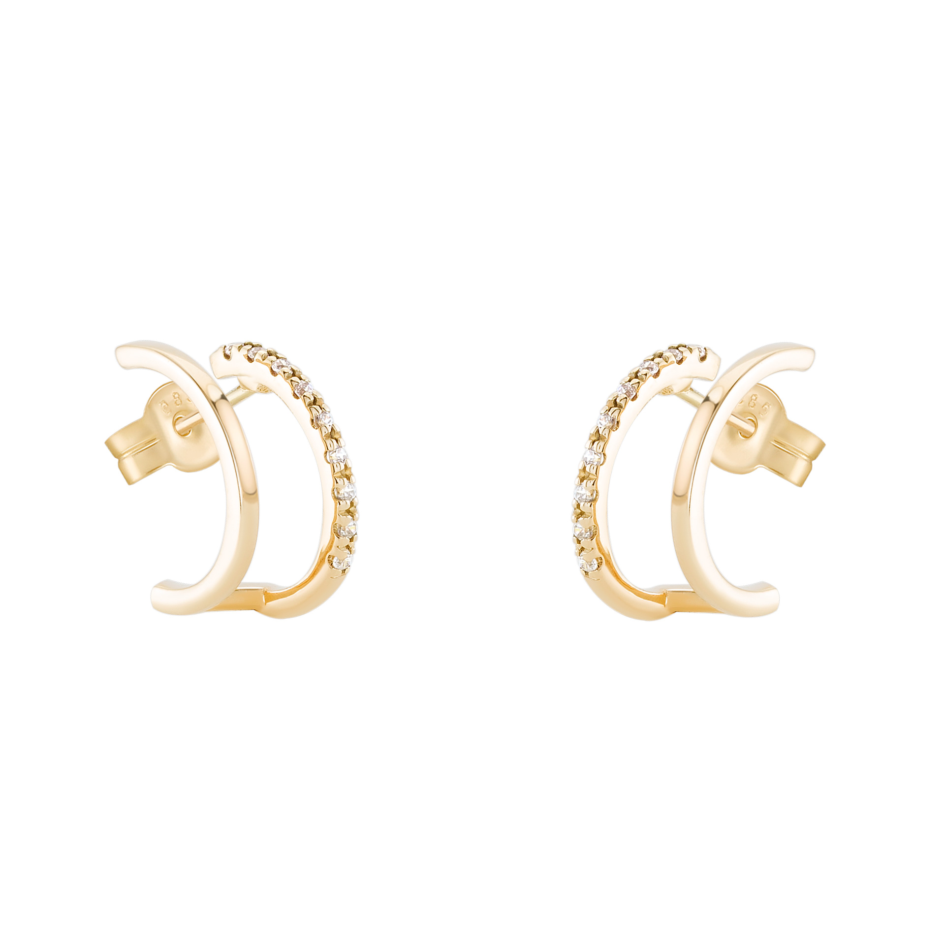 Aros Oro Trendy Open Two Lines