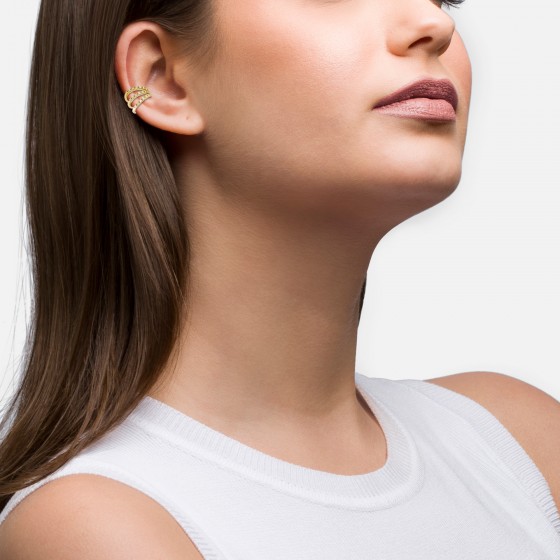 Ear Cuff Ouro Trendy Triple
