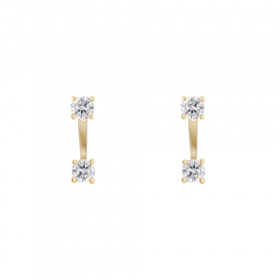 Brincos Ouro Trendy Double Solitaire