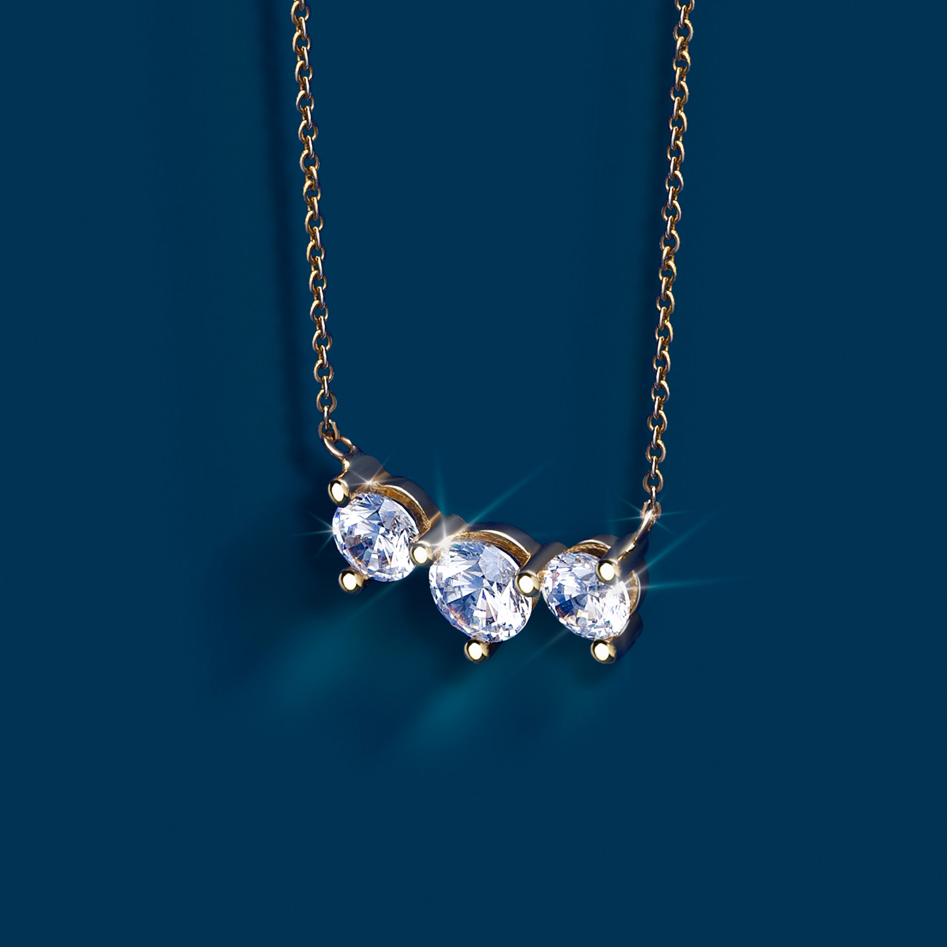 Colar Ouro Timeless 3 Stones