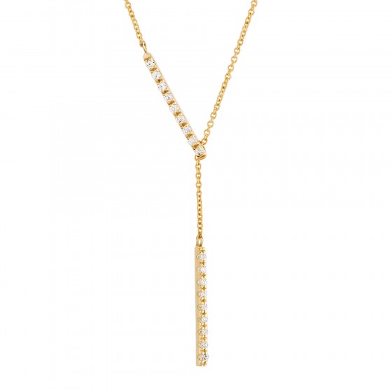 Gold Timeless Lariat Bar Necklace