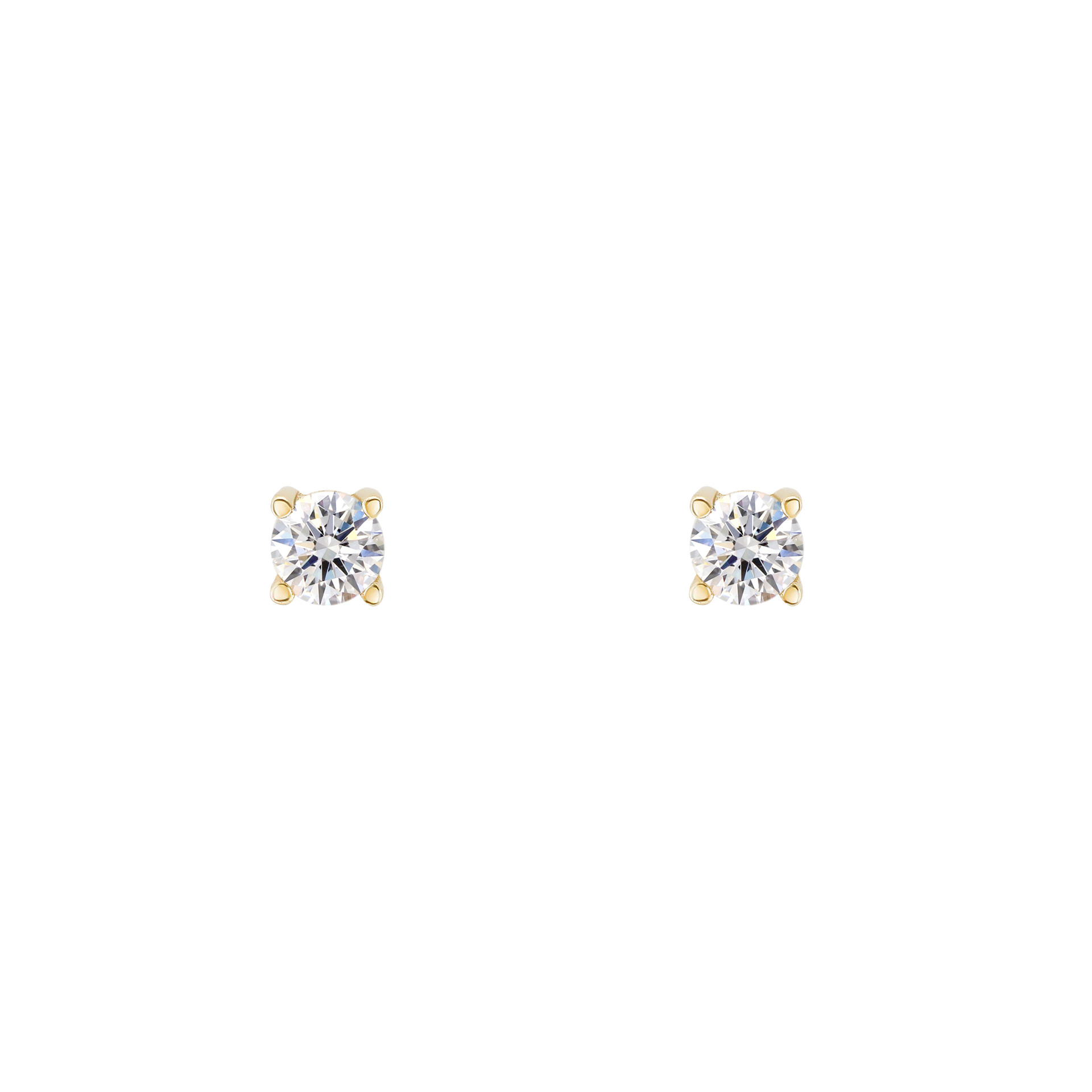 Gold Timeless Solitaire Small Earrings