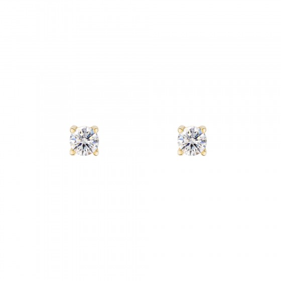 Gold Timeless Solitaire Small Earrings