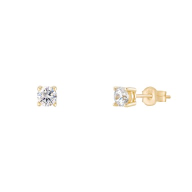 Brincos Ouro Timeless Solitaire Small