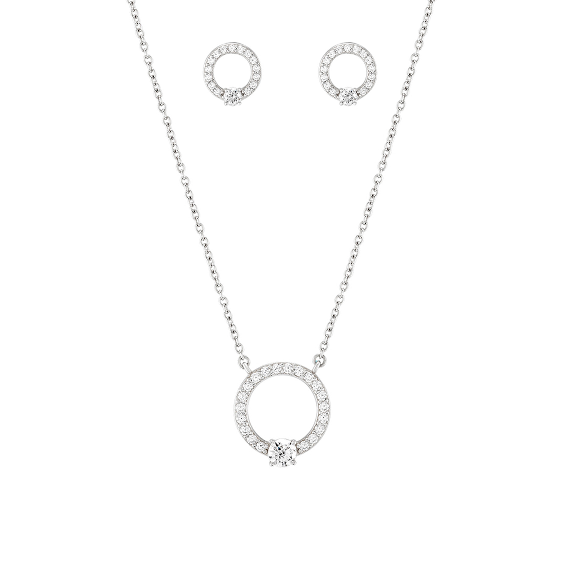 Classy Circle Silver Set
