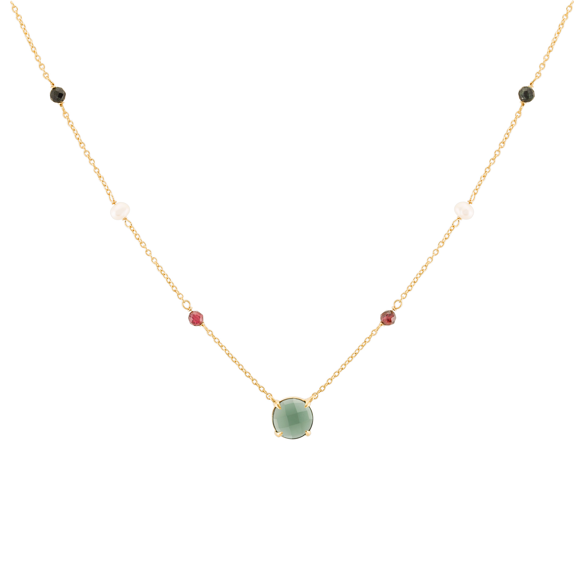 Colar Fun Green Stone