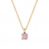 Colar Matchy Color Pink Solitaire Golden