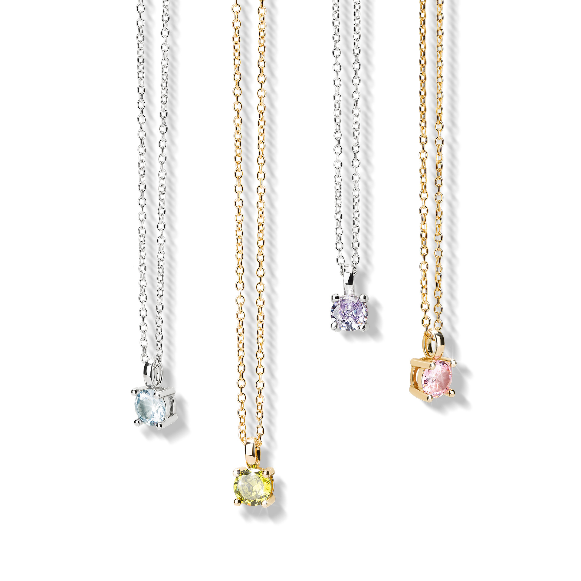 Colar Matchy Color Blue Solitaire Silver