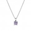 Collar Matchy Color Lavander Solitaire Silver