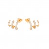 Classy 3 Lines Shiny Golden Earrings