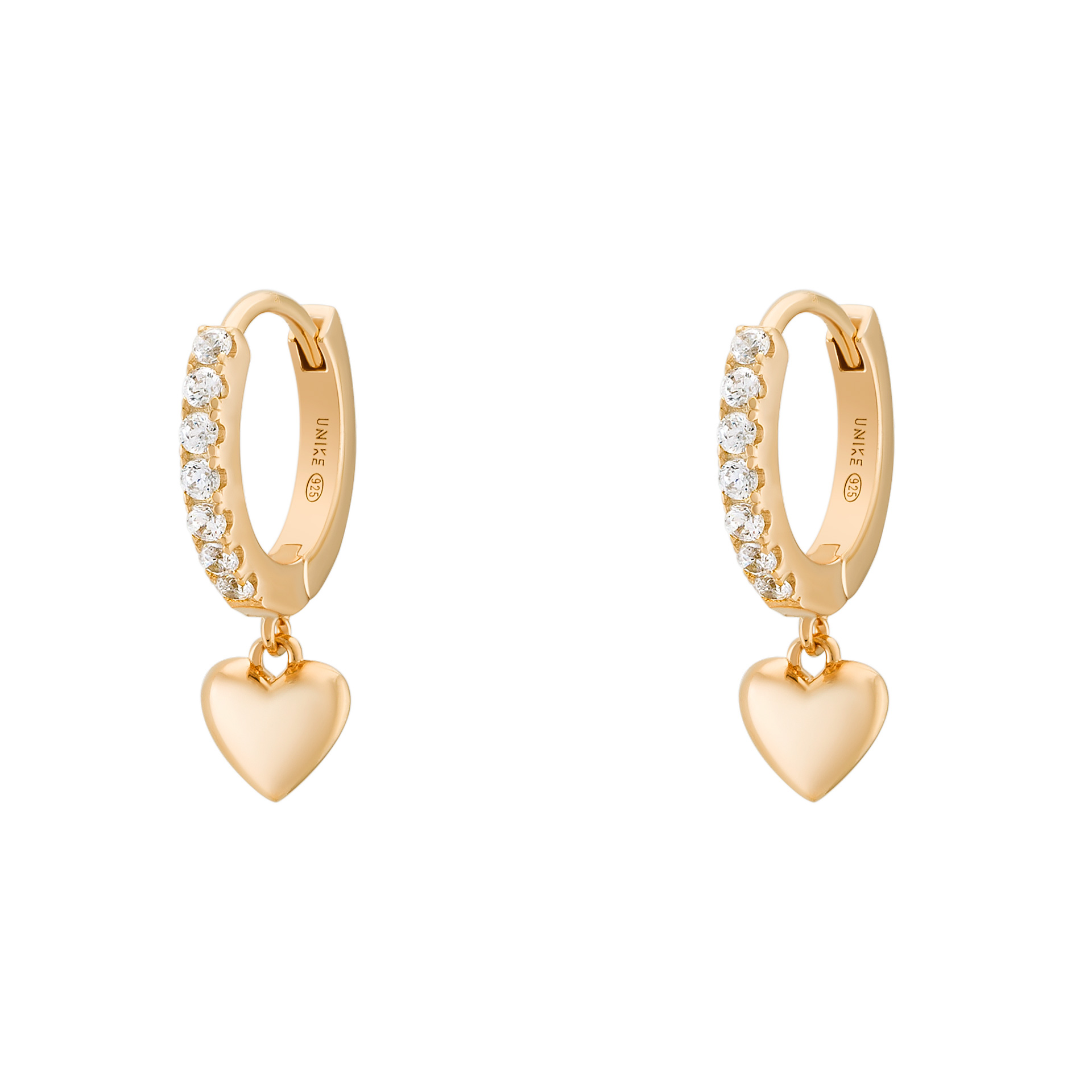 Brincos Plain Heart Golden Shinny