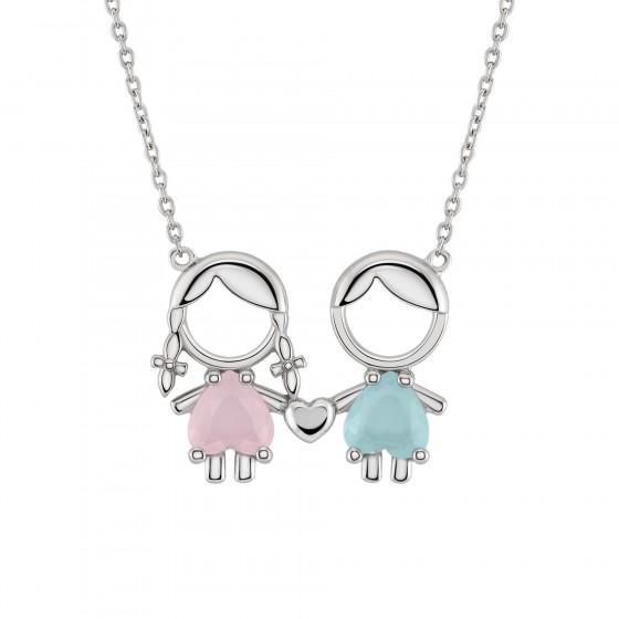 Collar Mum Girl Pink & Boy Blue