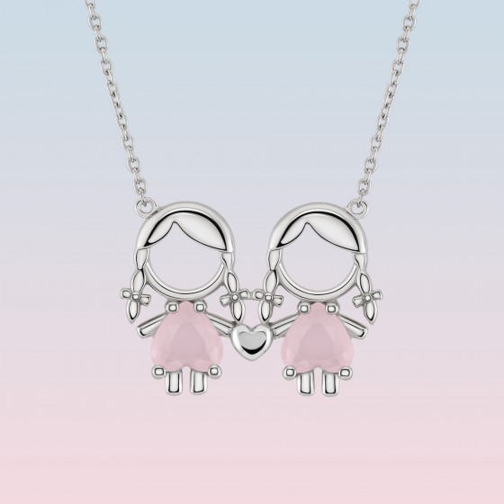 Personalised Mum Necklace With Baby Feet 1-10 Pendants - Adorlla UK