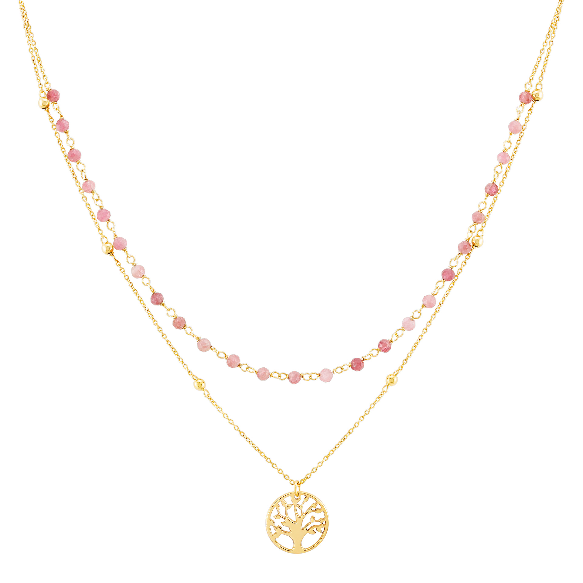 Colar Fun Double Pink Tree of Life