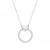 Colar Circle Heart Silver