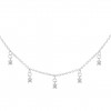 Classy Multiple Solitaire Silver Necklace