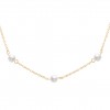 5 Pearls In Line Golden Necklace