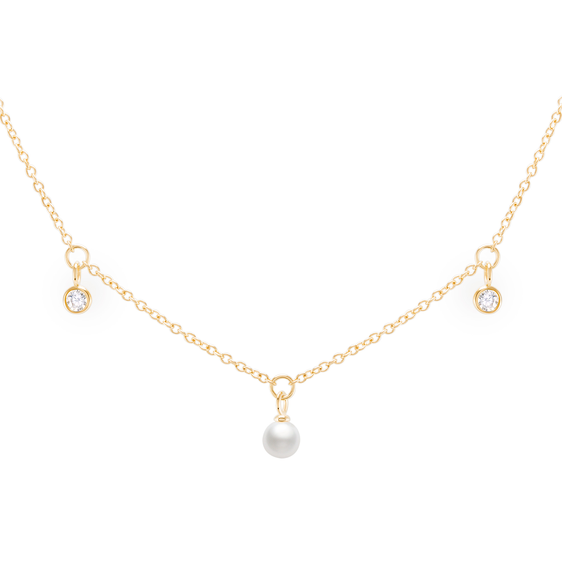 Collar Multiple Pearls Golden