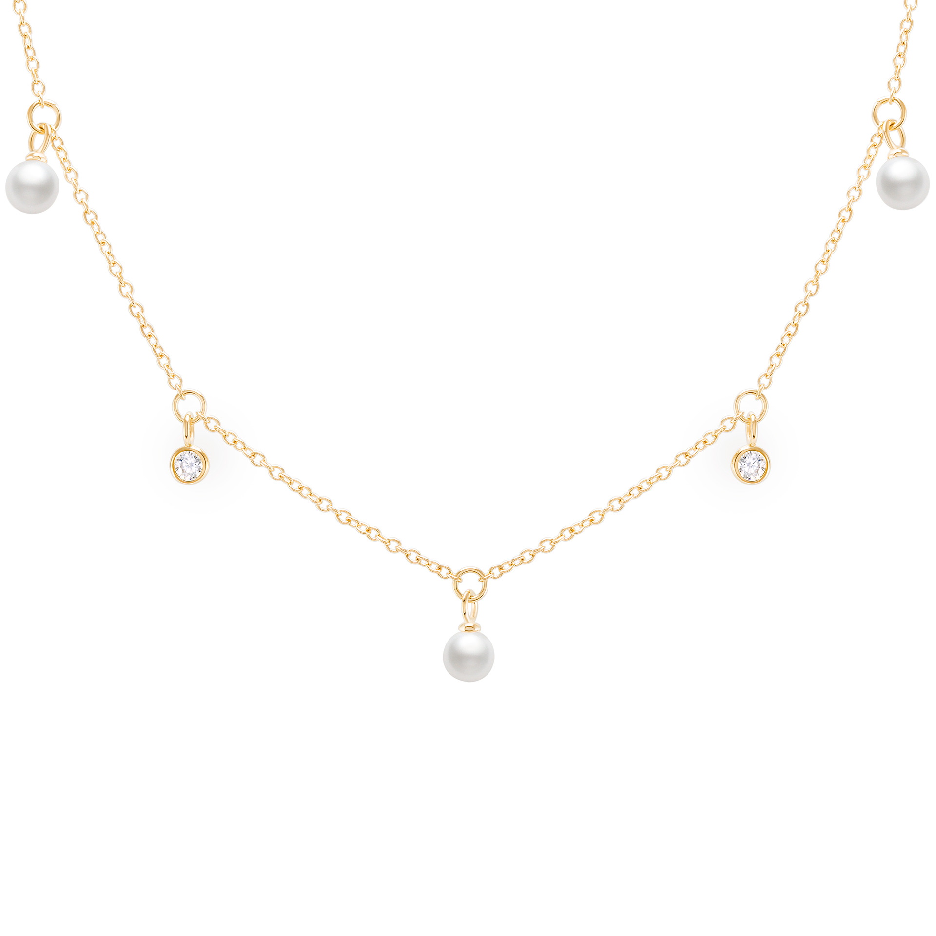 Collar Multiple Pearls Golden