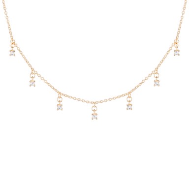 Mia Rose Multiple Solitaire Golden Necklace