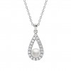 Pearl Silver CZ Necklace